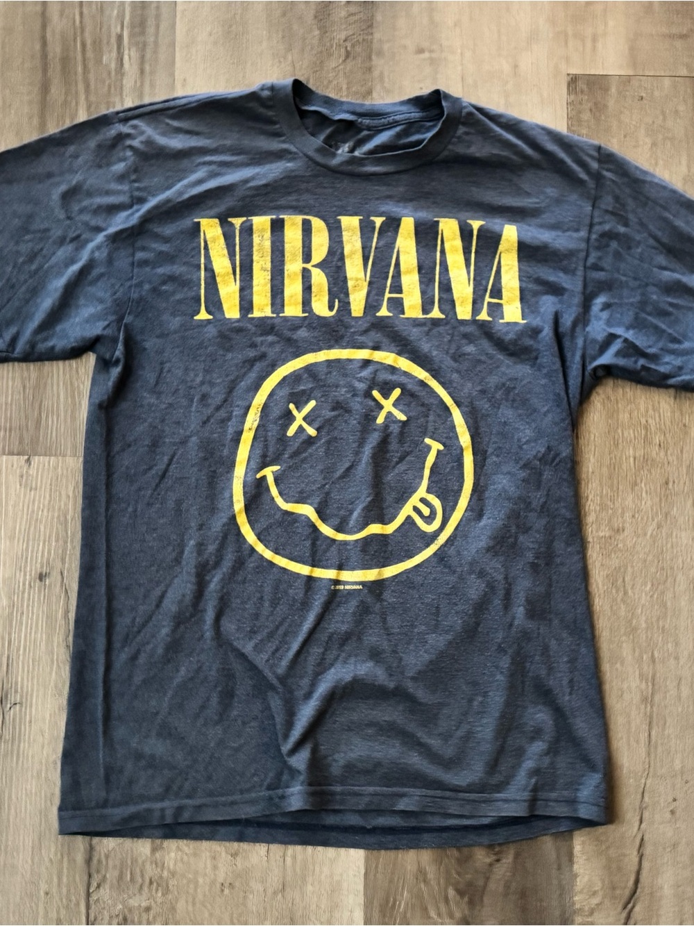 NIRVANA Black Short-Sleeve Tee with Yellow Logo